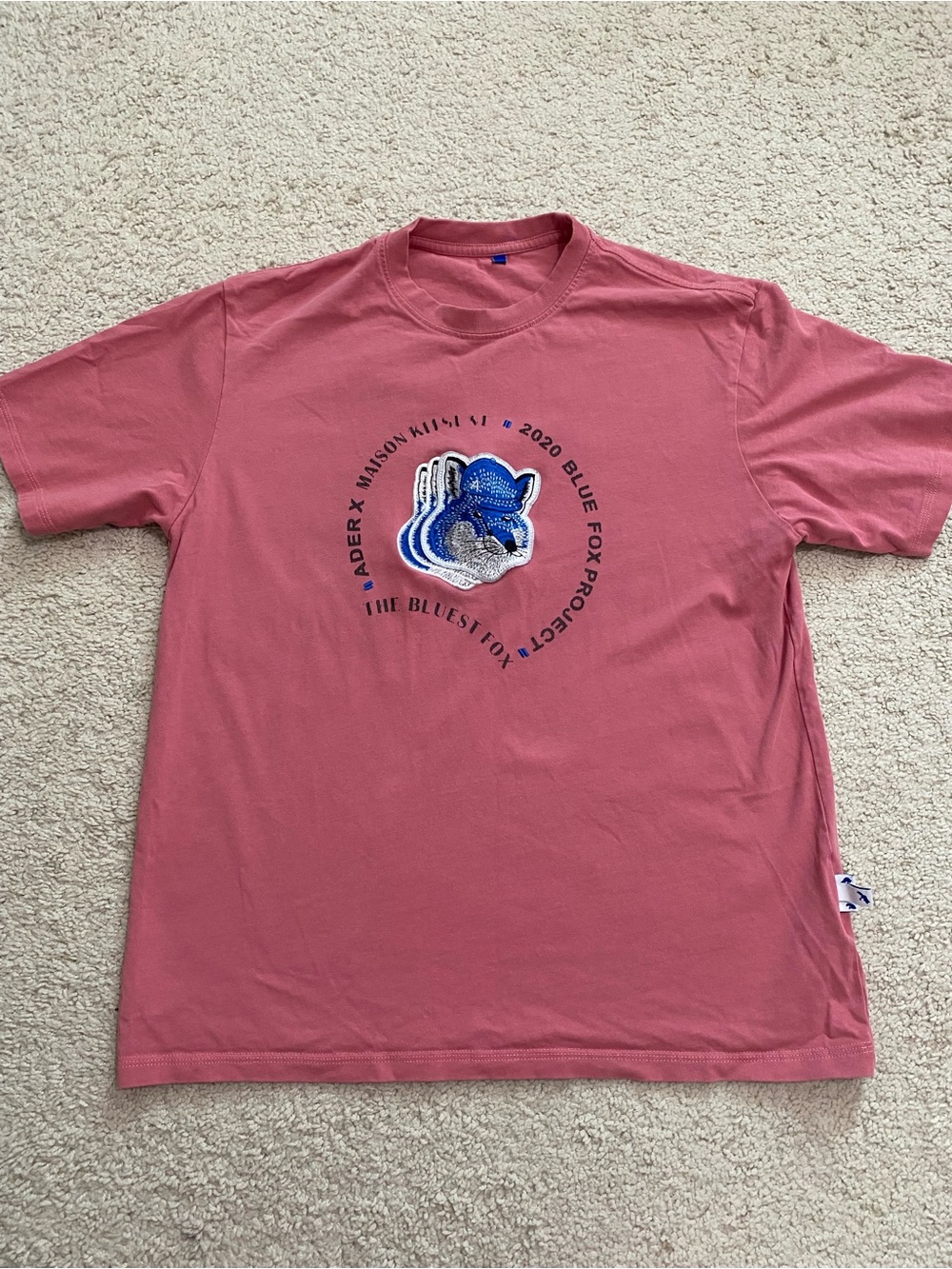ADER x Maison Kitsune 2020 Blue Fox Project Tee - Size A1/S